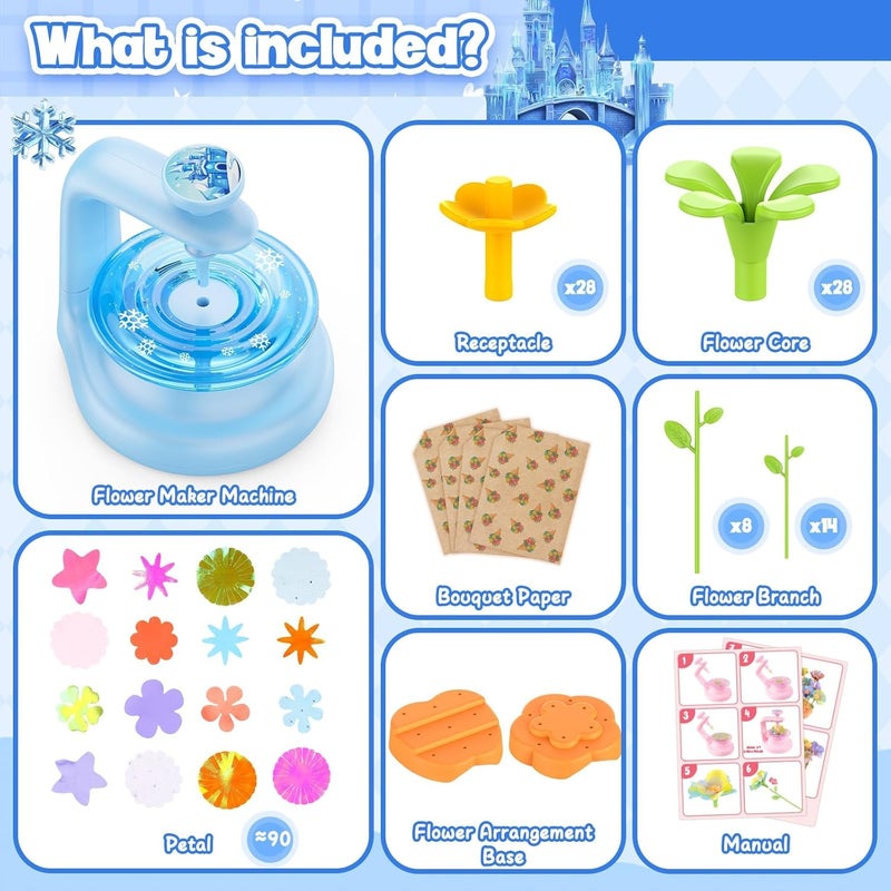 cosone Fabric Flower Bouquets Toys, Arts and Crafts Kits for Kids Age 3-12, Valentines Day Gift, Ideal Gifts for Preschool Girls, Educational Handmade Frozen Toy for Girls Ages 3 4 5 6 7 8 9 - Image 2